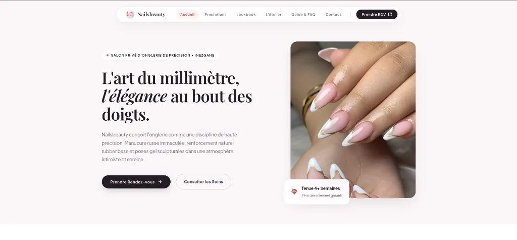 Capture d'écran du projet Nailsbeauty by Najat